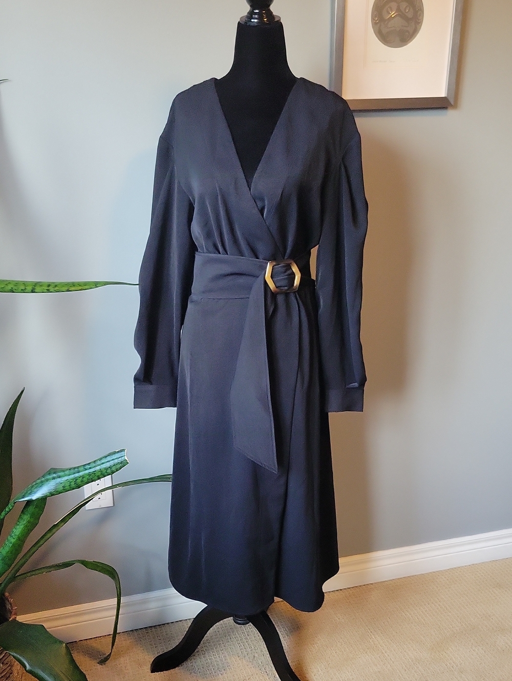 ba&sh BRIANE Wrap Dress With Tortoiseshell Belt